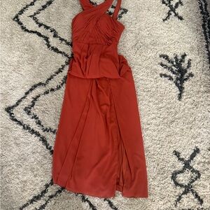 Elegant Terracotta Sleeveless Dress